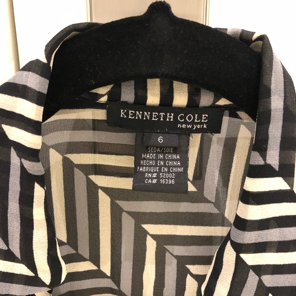 Kenneth Cole New York Sheer 100% Silk Blouse - Picture 2 of 7